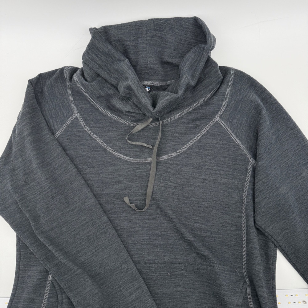 Kuhl Womens Lea Pullover Hoodie Charcoal Gray Cowl Neck Style 4186 Size L